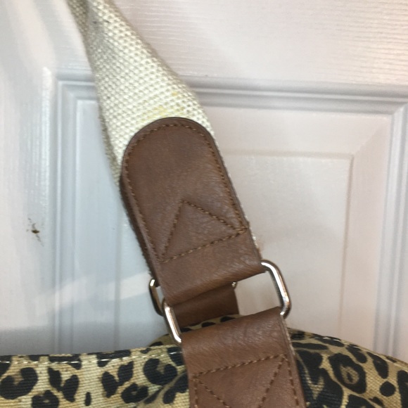 Brown/Leopard Print Softside Tote - Picture 3 of 6